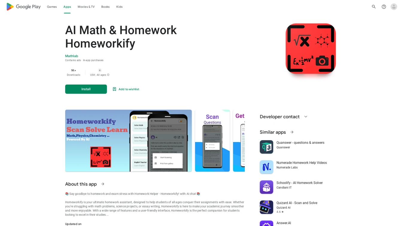 Homeworkify Information, Features, Reviews