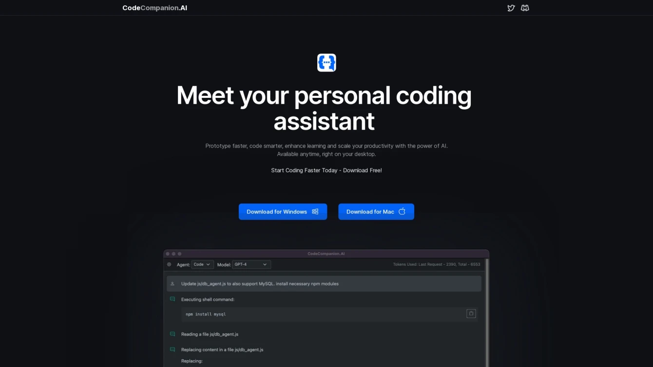 CodeCompanion.AI (AKA Chat2code.ai)