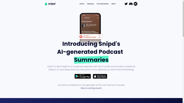 Snipd Podcast AI Summaries