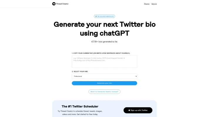 Twitter Bio Generator with ChatGPT