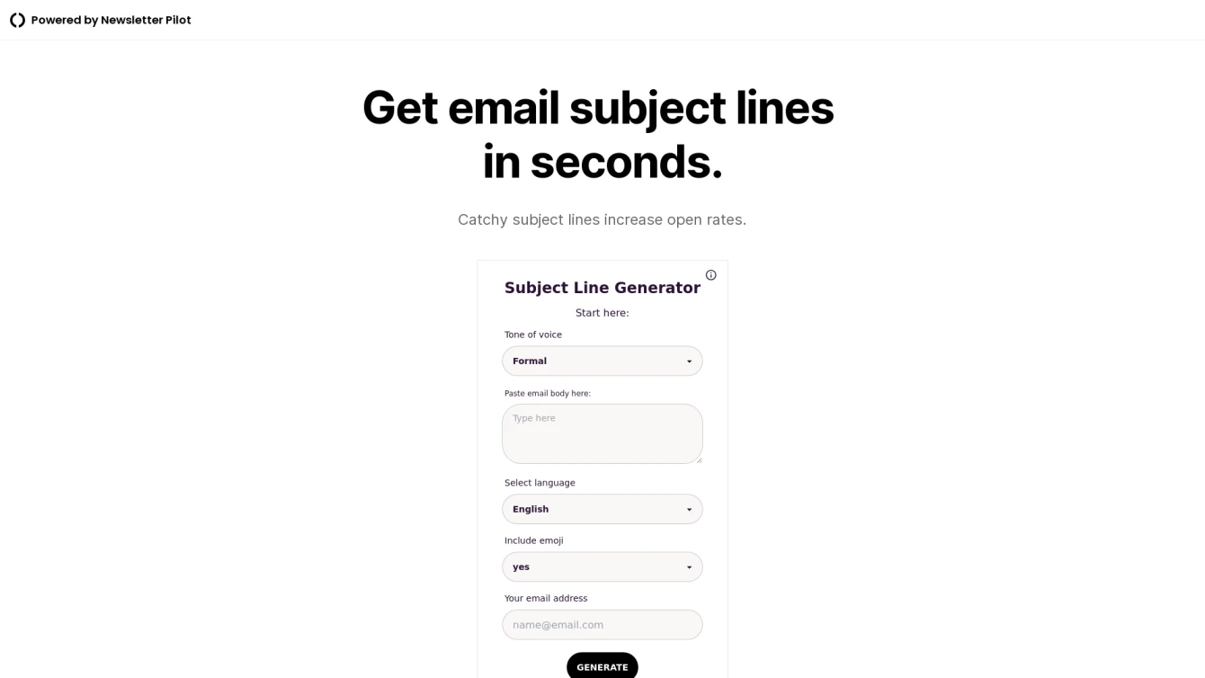 Email Subject Line Generator